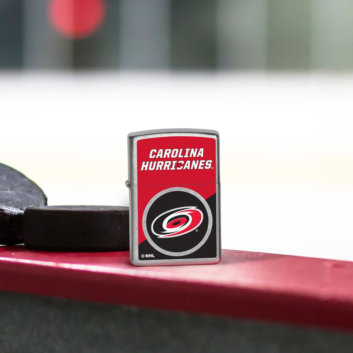 Zippo NHL® Carolina Hurricanes® Colorblock Logo Design Street Chrome™ Windproof Lighter
