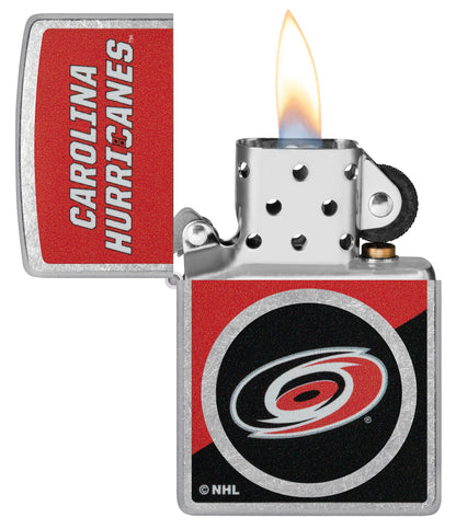 Zippo NHL® Carolina Hurricanes® Colorblock Logo Design Street Chrome™ Windproof Lighter