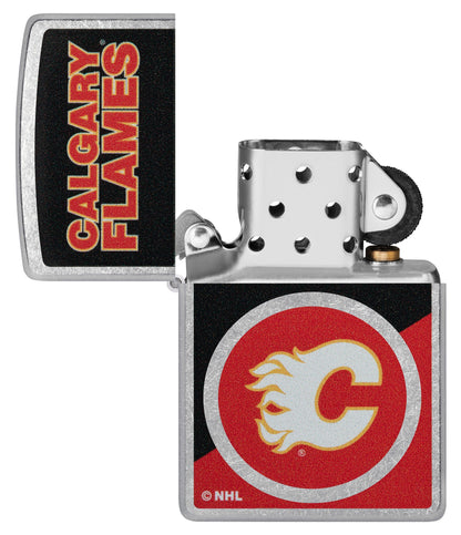 Zippo NHL® Calgary Flames® Colorblock Logo Design Street Chrome™ Windproof Lighter
