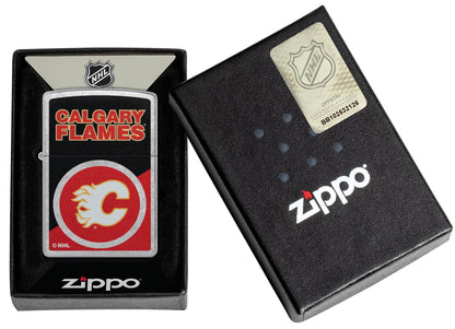 Zippo NHL® Calgary Flames® Colorblock Logo Design Street Chrome™ Windproof Lighter