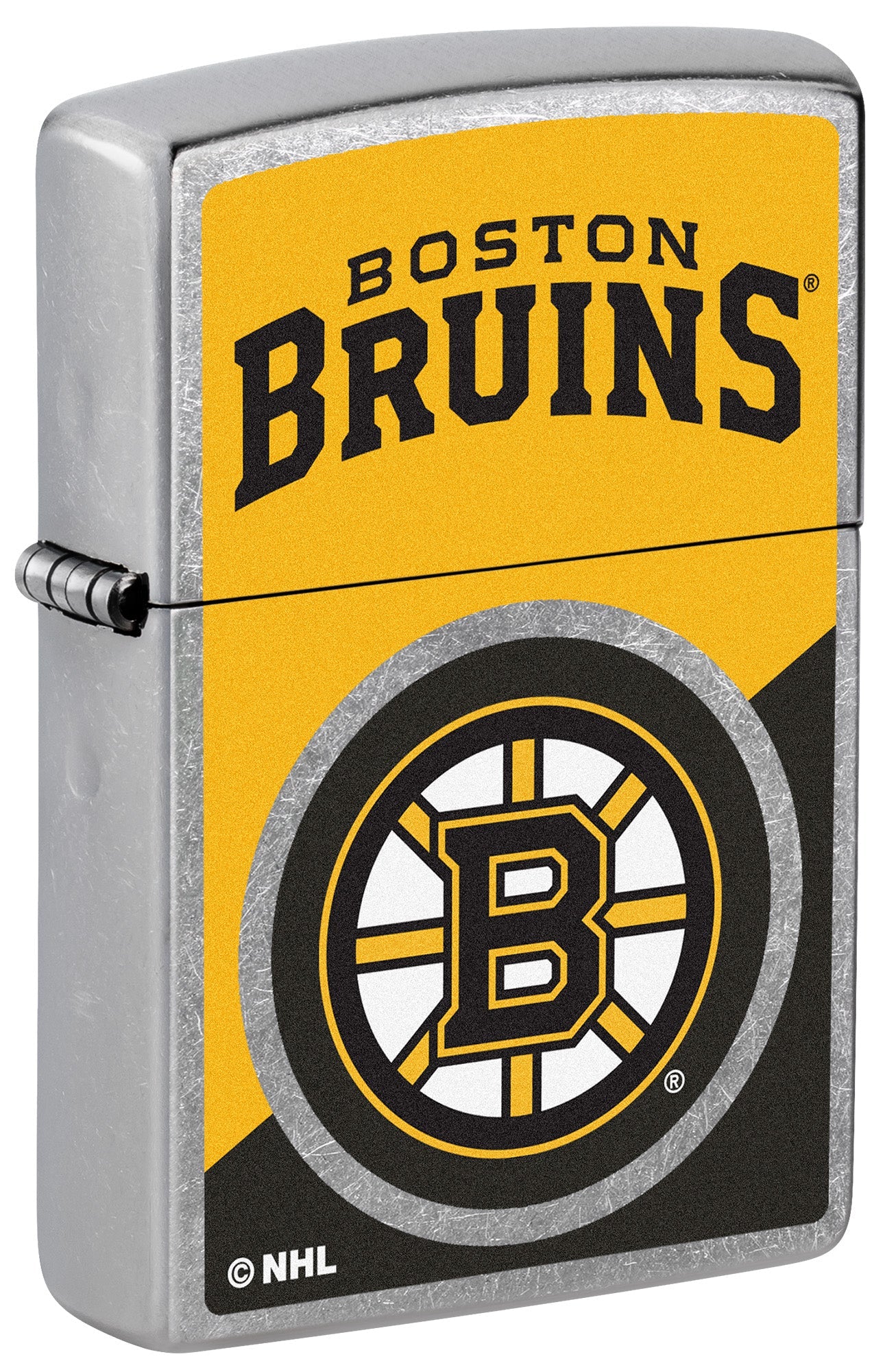 Zippo NHL® Boston Bruins® Colorblock Logo Design Street Chrome™ Windproof Lighter