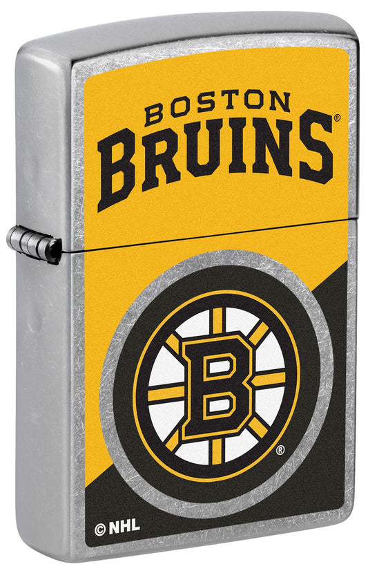 Zippo NHL® Boston Bruins® Colorblock Logo Design Street Chrome™ Windproof Lighter