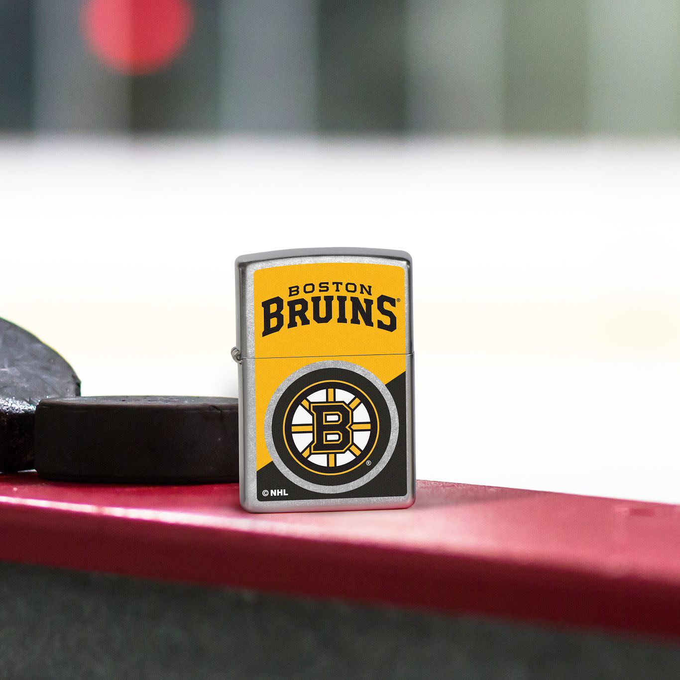 Zippo NHL® Boston Bruins® Colorblock Logo Design Street Chrome™ Windproof Lighter