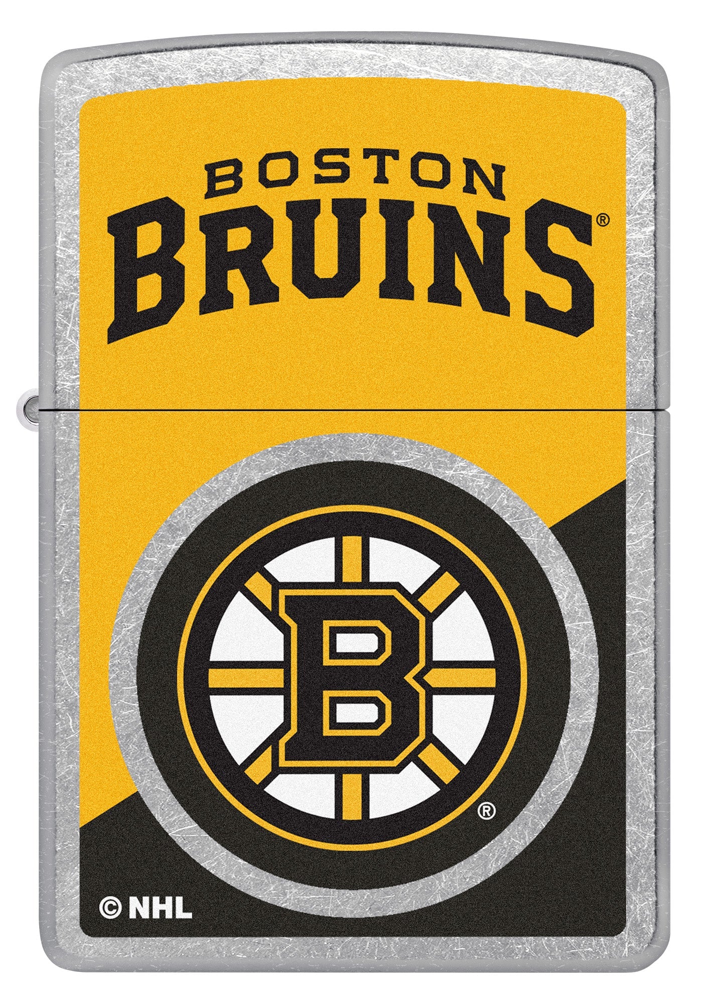 Zippo NHL® Boston Bruins® Colorblock Logo Design Street Chrome™ Windproof Lighter