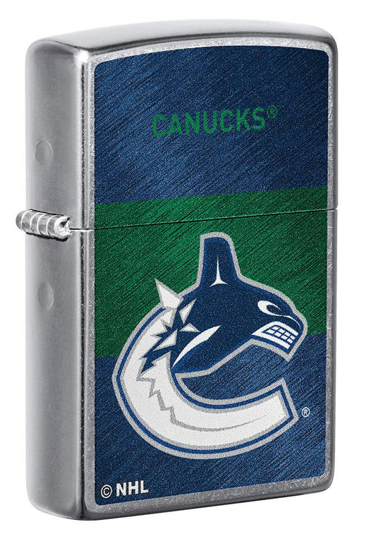 Zippo Vancouver Canucks® Icon Design Street Chrome Windproof Lighter