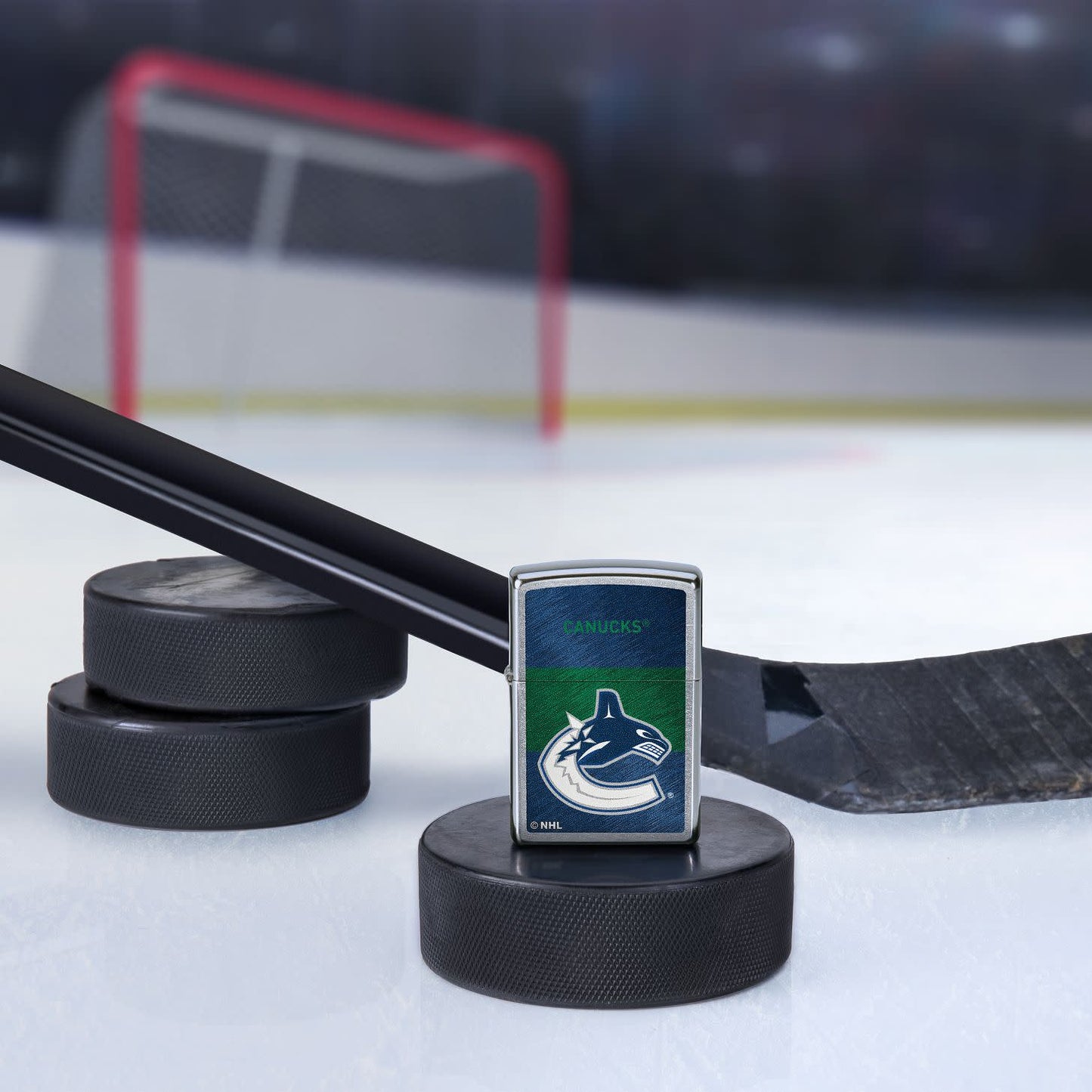 Zippo Vancouver Canucks® Icon Design Street Chrome Windproof Lighter