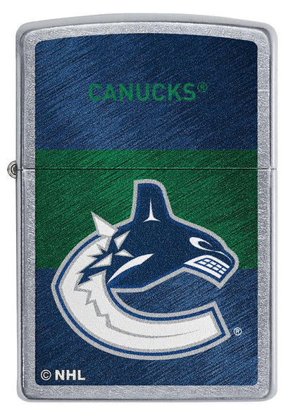 Zippo Vancouver Canucks® Icon Design Street Chrome Windproof Lighter