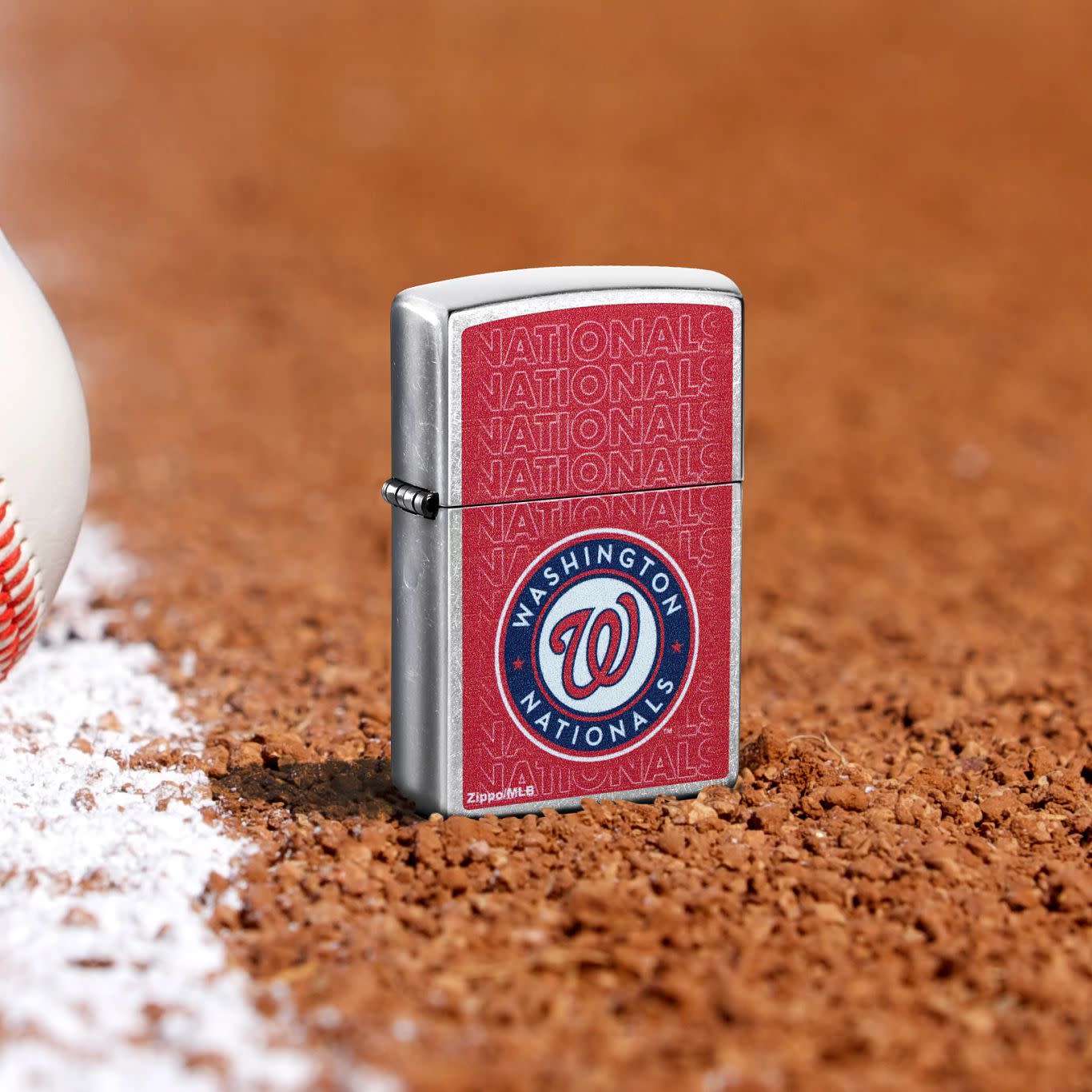 Zippo MLB® Washington Nationals® Logo Design Street Chrome Windproof Lighter