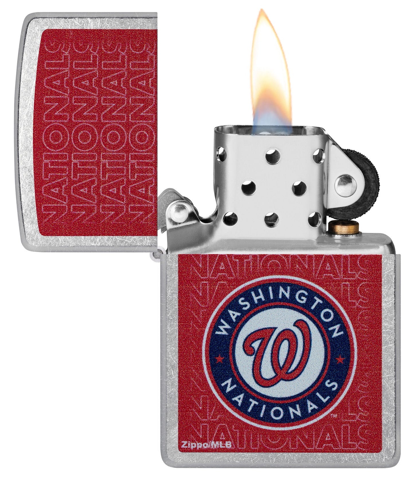 Zippo MLB® Washington Nationals® Logo Design Street Chrome Windproof Lighter