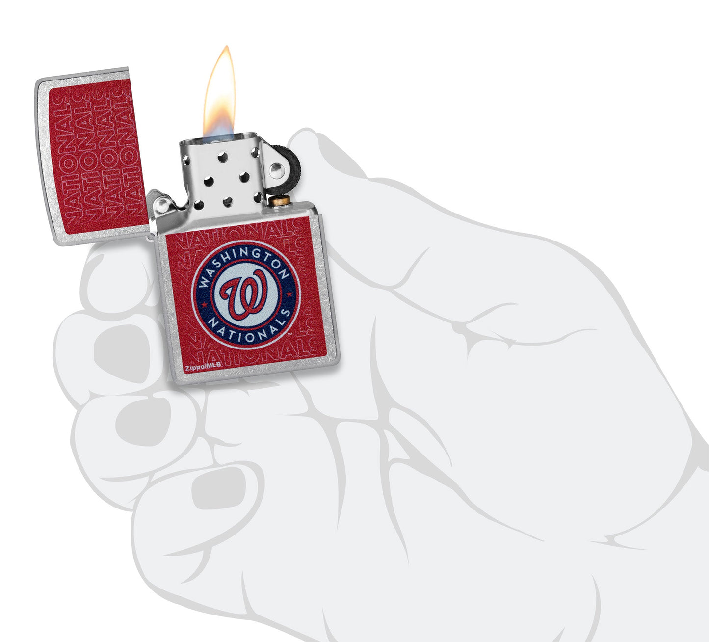 Zippo MLB® Washington Nationals® Logo Design Street Chrome Windproof Lighter