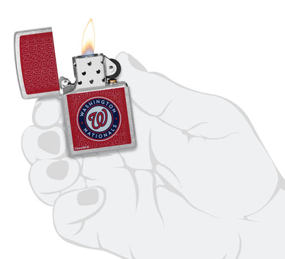 Zippo MLB® Washington Nationals® Logo Design Street Chrome Windproof Lighter