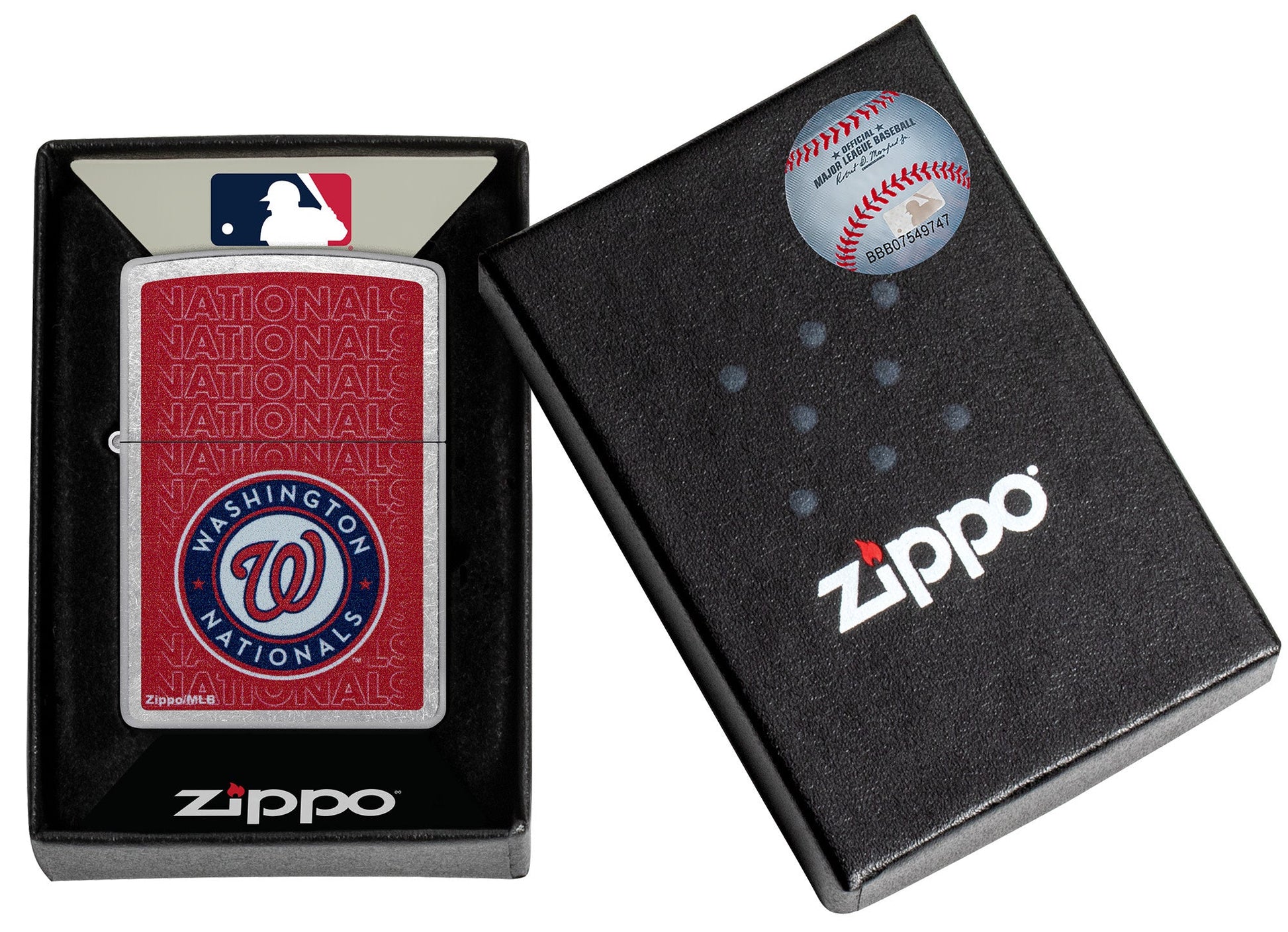 Zippo MLB® Washington Nationals® Logo Design Street Chrome Windproof Lighter