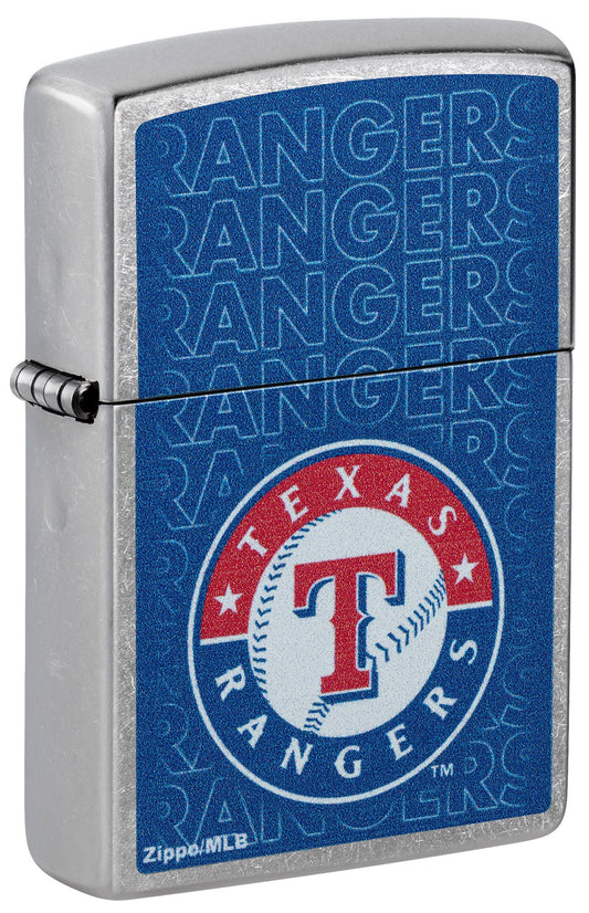 Zippo MLB® Texas Rangers™ Logo Design Street Chrome Windproof Lighter