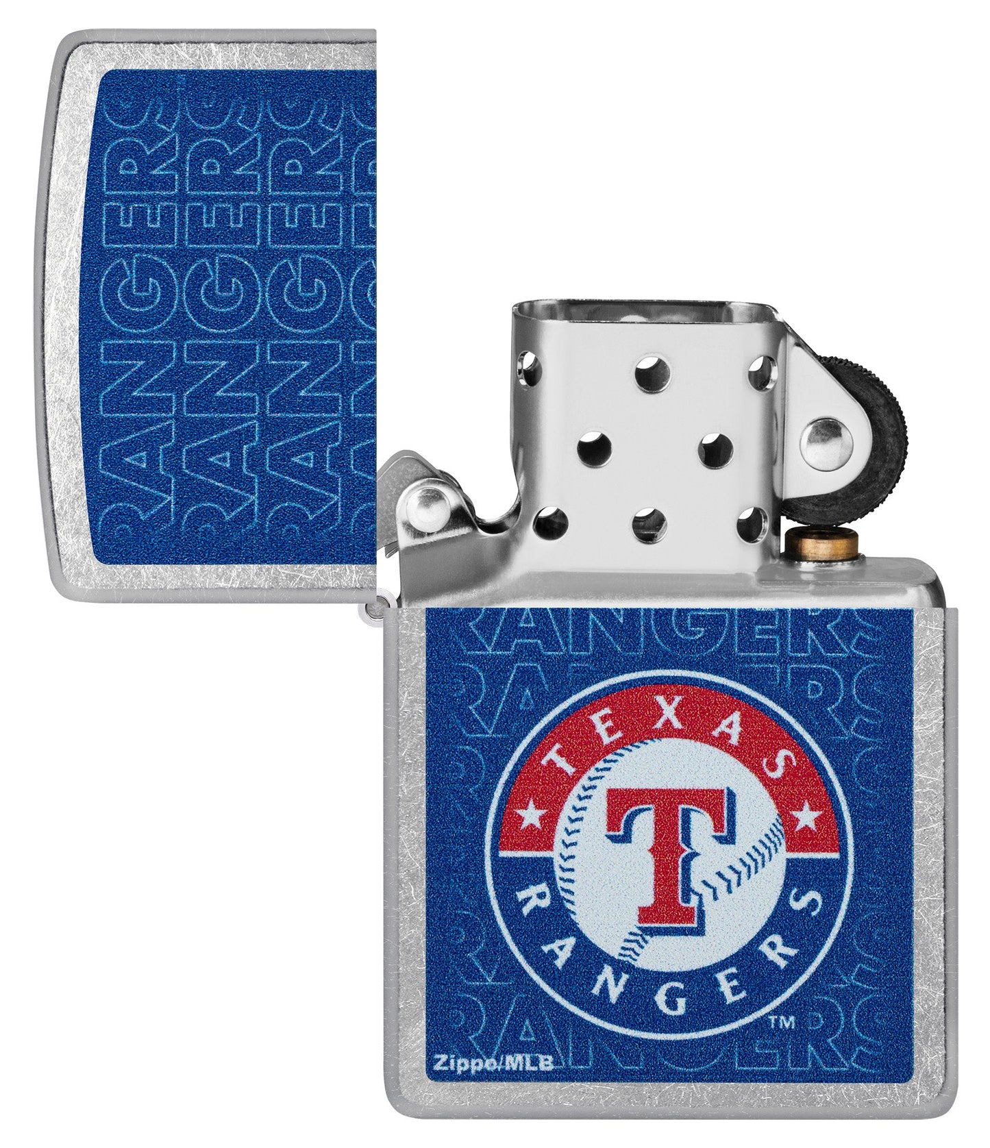 Zippo MLB® Texas Rangers™ Logo Design Street Chrome Windproof Lighter