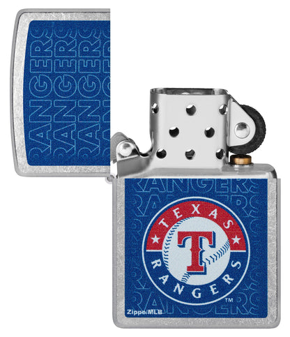 Zippo MLB® Texas Rangers™ Logo Design Street Chrome Windproof Lighter