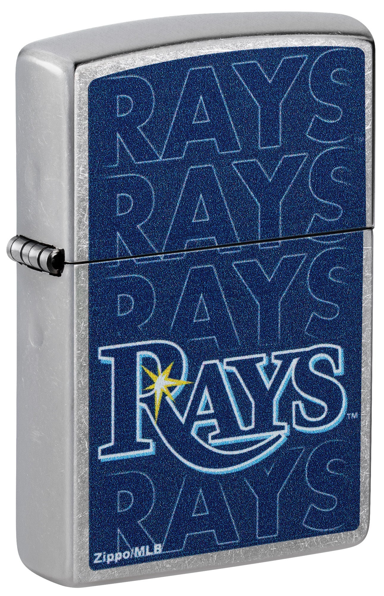 Zippo MLB® Tampa Bay Rays™ Logo Design Street Chrome Windproof Lighter