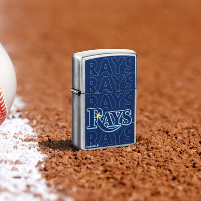 Zippo MLB® Tampa Bay Rays™ Logo Design Street Chrome Windproof Lighter