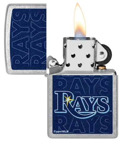 Zippo MLB® Tampa Bay Rays™ Logo Design Street Chrome Windproof Lighter