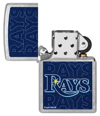Zippo MLB® Tampa Bay Rays™ Logo Design Street Chrome Windproof Lighter