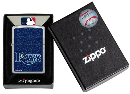 Zippo MLB® Tampa Bay Rays™ Logo Design Street Chrome Windproof Lighter
