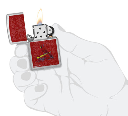 Zippo MLB® St. Louis Cardinals™ Logo Design Street Chrome Windproof Lighter