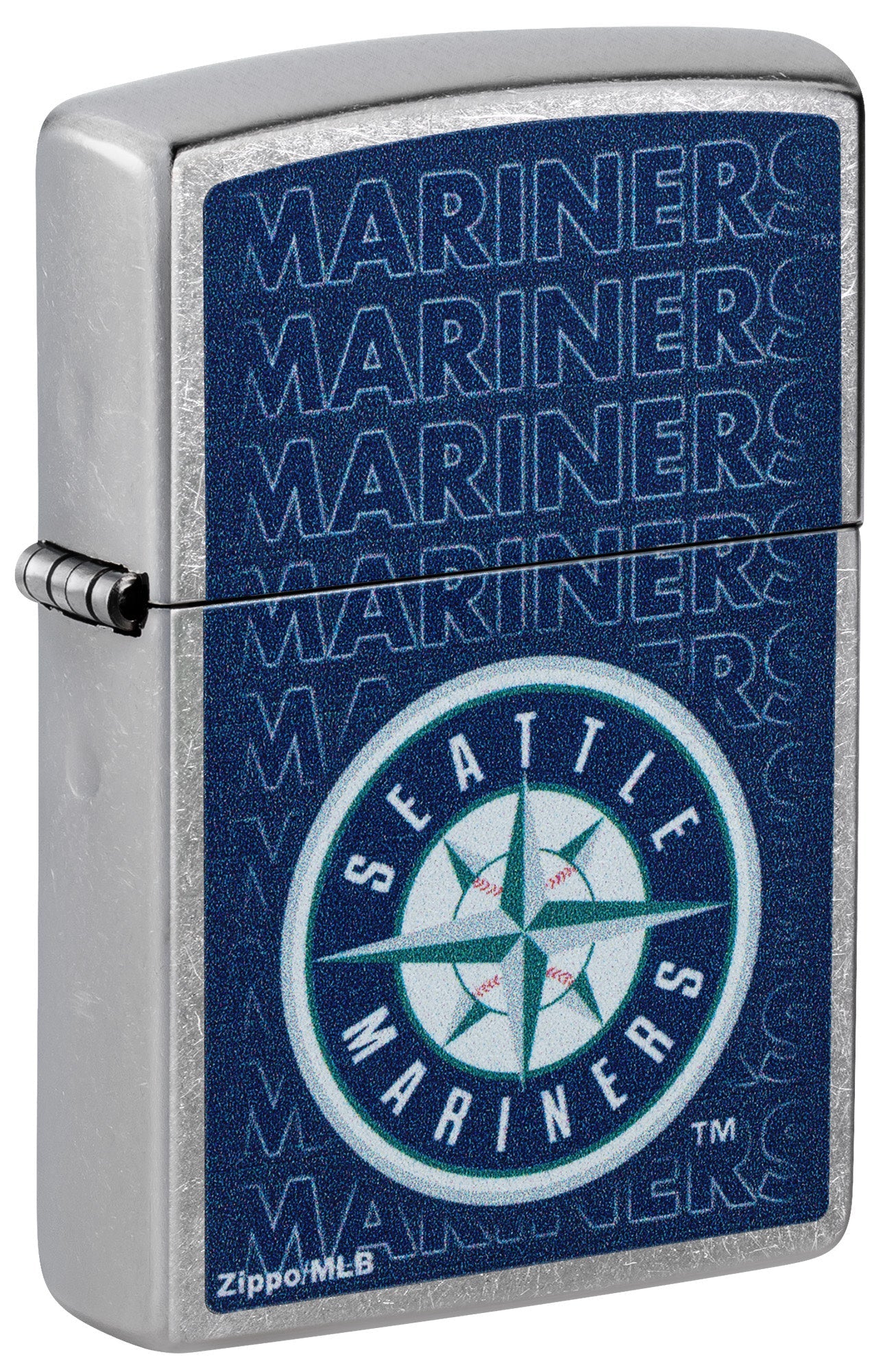 Zippo MLB® Seattle Mariners™ Logo Design Street Chrome Windproof Lighter