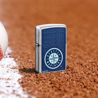 Zippo MLB® Seattle Mariners™ Logo Design Street Chrome Windproof Lighter
