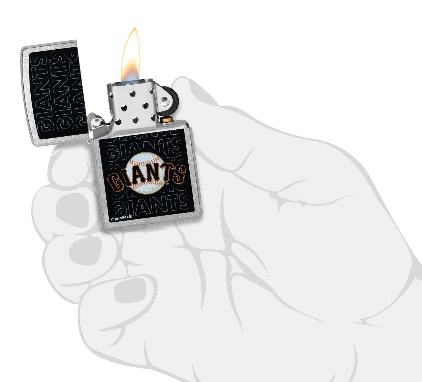 Zippo MLB® San Francisco Giants™ Logo Design Street Chrome Windproof Lighter