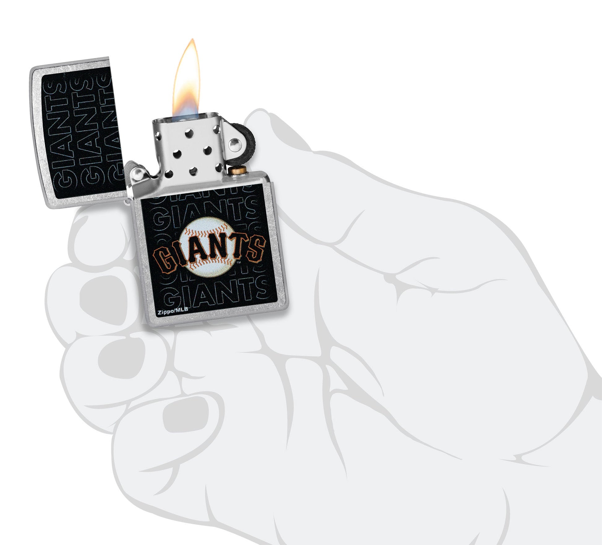 Zippo MLB® San Francisco Giants™ Logo Design Street Chrome Windproof Lighter