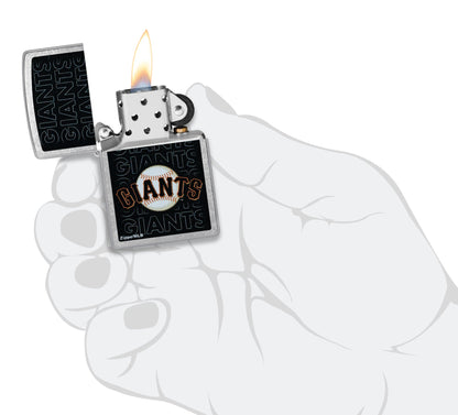 Zippo MLB® San Francisco Giants™ Logo Design Street Chrome Windproof Lighter
