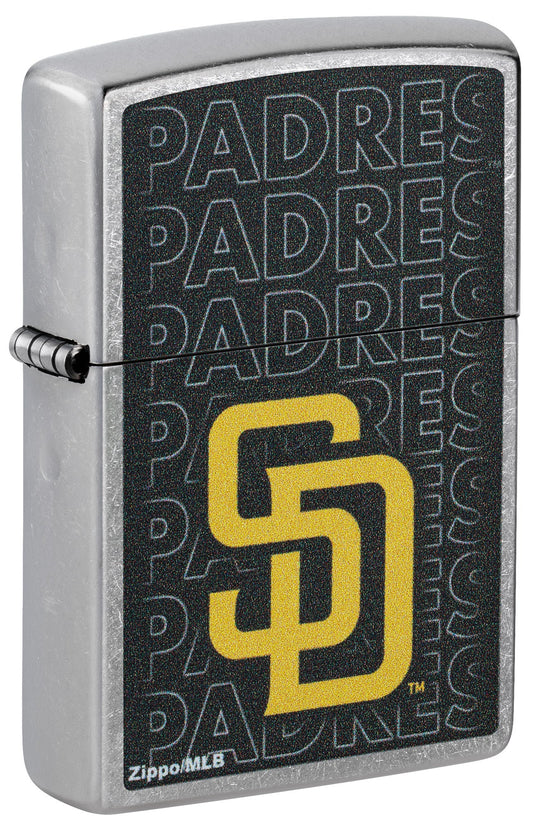 Zippo MLB® San Diego Padres™ Logo Design Street Chrome Windproof Lighter