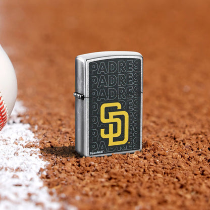 Zippo MLB® San Diego Padres™ Logo Design Street Chrome Windproof Lighter