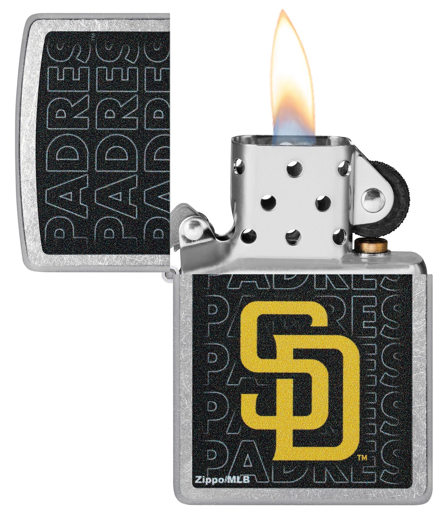 Zippo MLB® San Diego Padres™ Logo Design Street Chrome Windproof Lighter
