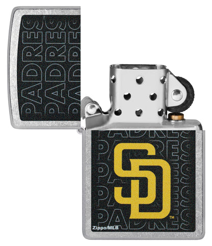 Zippo MLB® San Diego Padres™ Logo Design Street Chrome Windproof Lighter