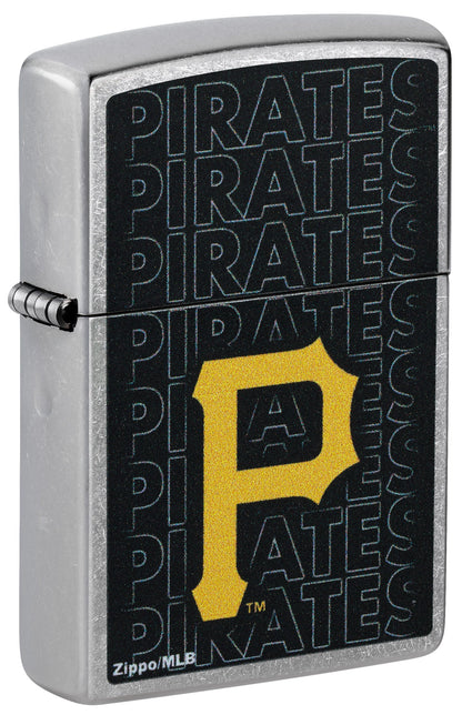 Zippo MLB® Pittsburgh Pirates™ Logo Design Street Chrome Windproof Lighter