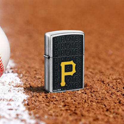Zippo MLB® Pittsburgh Pirates™ Logo Design Street Chrome Windproof Lighter