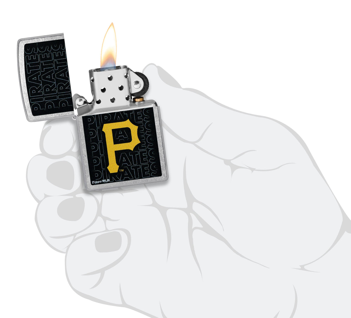 Zippo MLB® Pittsburgh Pirates™ Logo Design Street Chrome Windproof Lighter