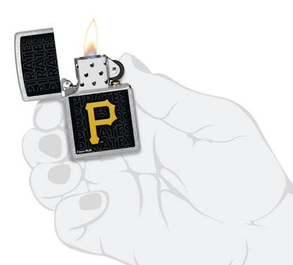 Zippo MLB® Pittsburgh Pirates™ Logo Design Street Chrome Windproof Lighter