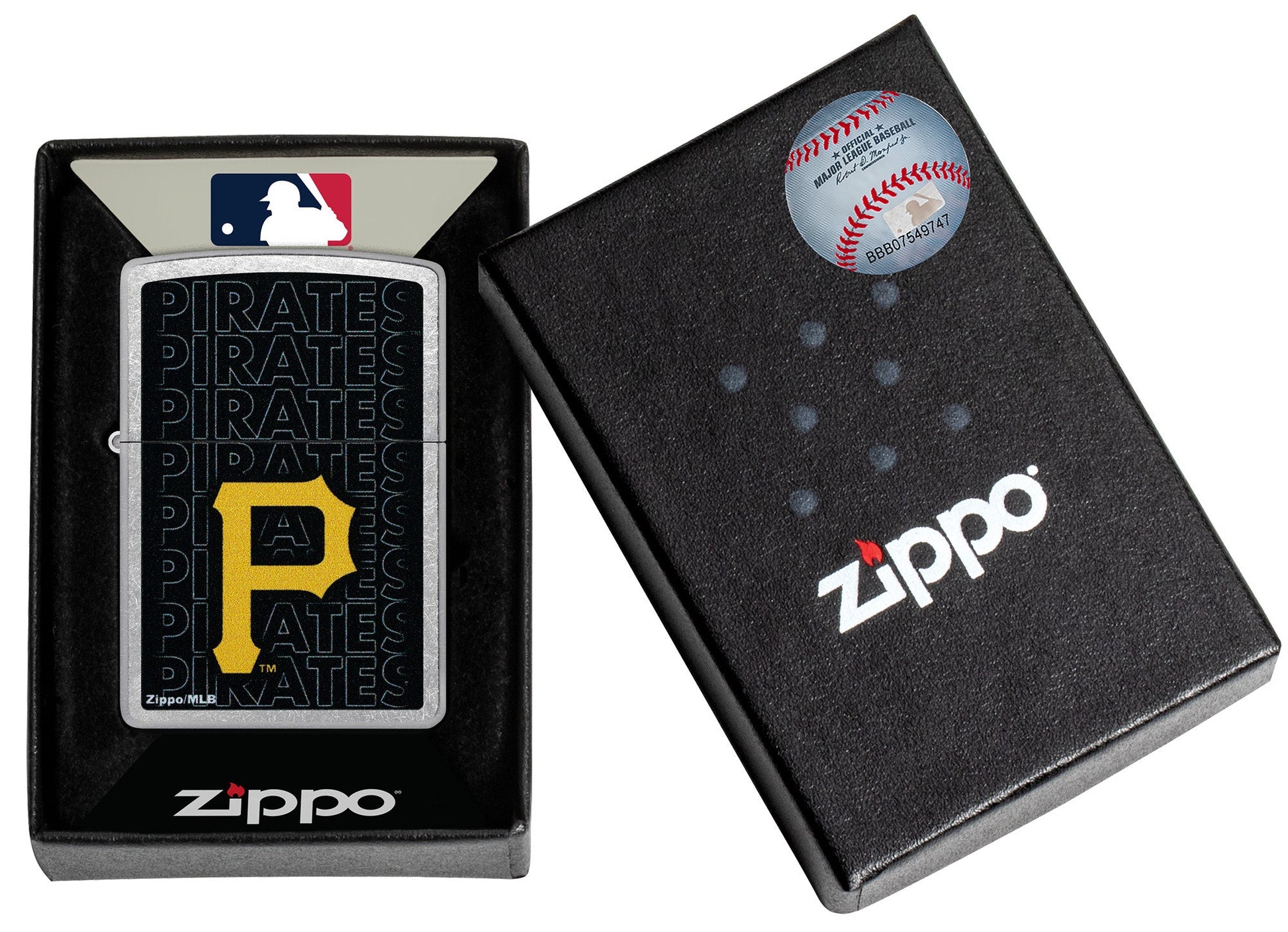 Zippo MLB® Pittsburgh Pirates™ Logo Design Street Chrome Windproof Lighter