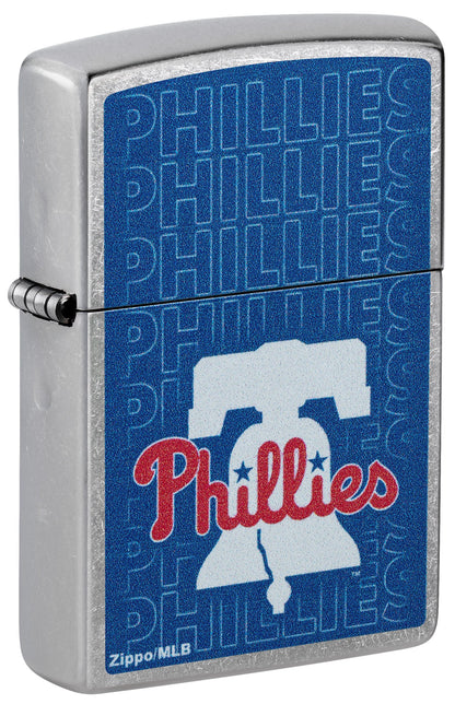 Zippo MLB® Philadelphia Phillies™ Logo Design Street Chrome Windproof Lighter