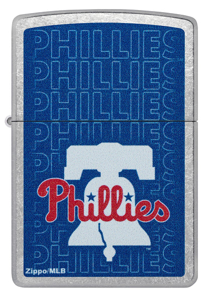 Zippo MLB® Philadelphia Phillies™ Logo Design Street Chrome Windproof Lighter