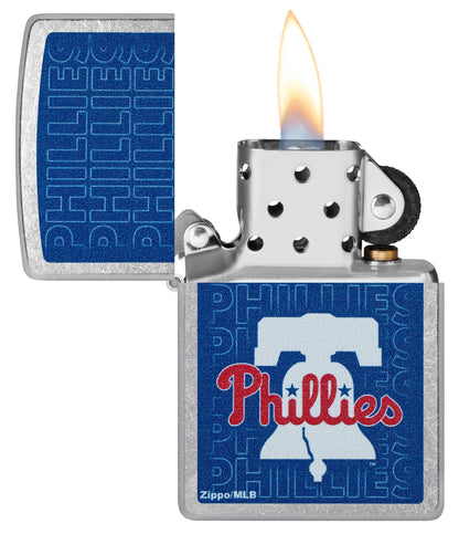 Zippo MLB® Philadelphia Phillies™ Logo Design Street Chrome Windproof Lighter