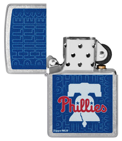 Zippo MLB® Philadelphia Phillies™ Logo Design Street Chrome Windproof Lighter
