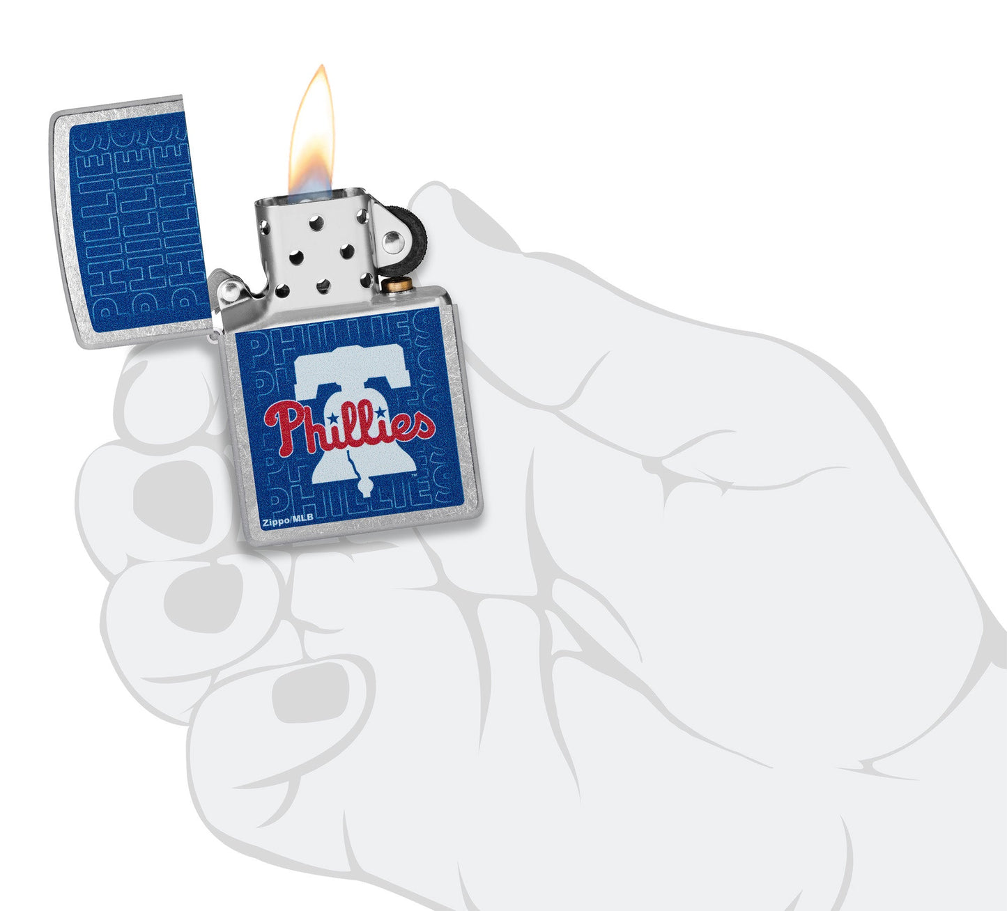 Zippo MLB® Philadelphia Phillies™ Logo Design Street Chrome Windproof Lighter