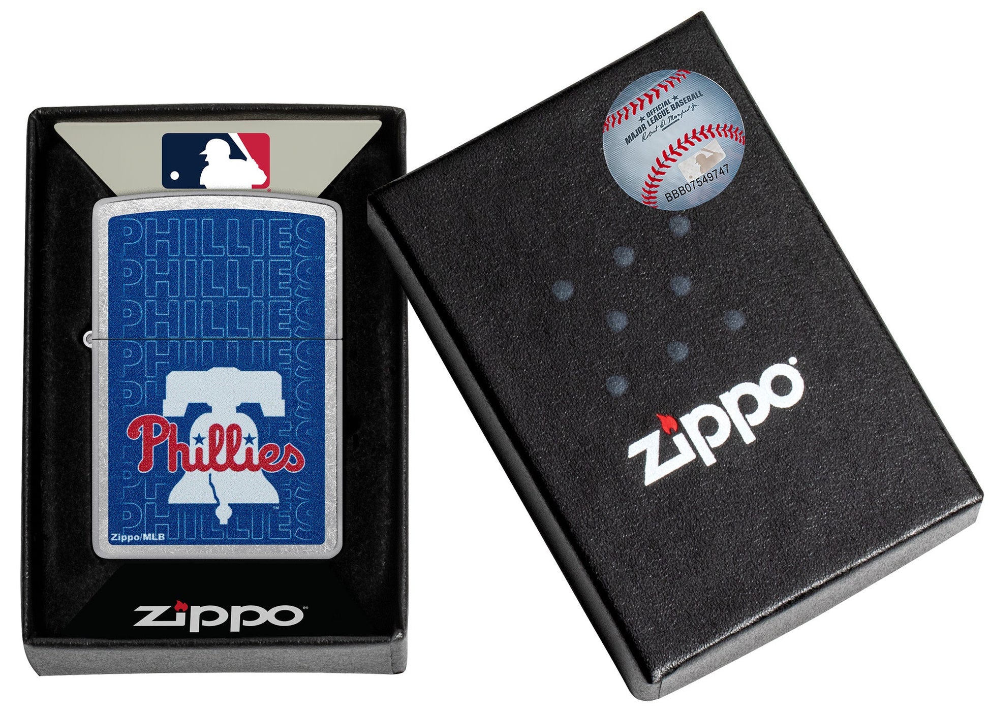 Zippo MLB® Philadelphia Phillies™ Logo Design Street Chrome Windproof Lighter