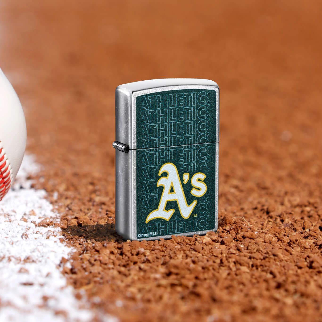 Zippo MLB® Athletics™ Logo Design Street Chrome Windproof Lighter