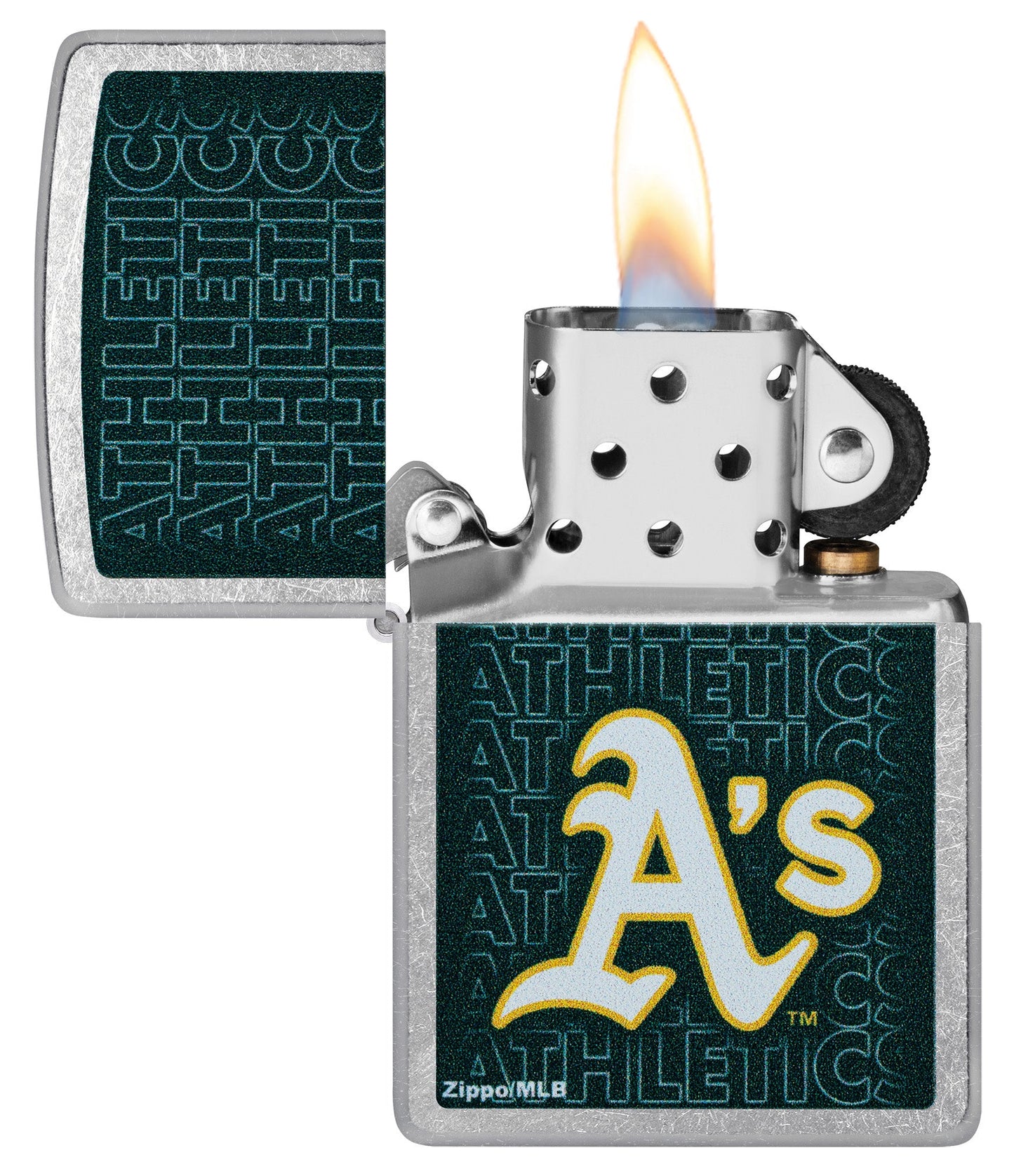Zippo MLB® Athletics™ Logo Design Street Chrome Windproof Lighter
