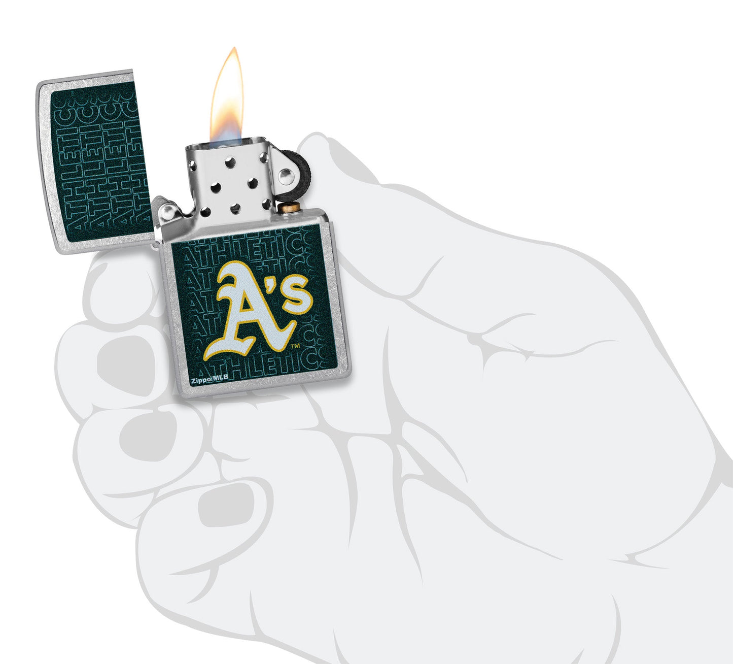 Zippo MLB® Athletics™ Logo Design Street Chrome Windproof Lighter