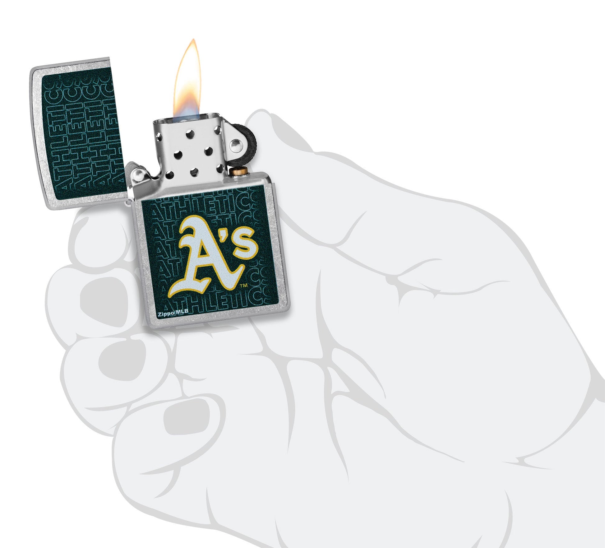 Zippo MLB® Athletics™ Logo Design Street Chrome Windproof Lighter