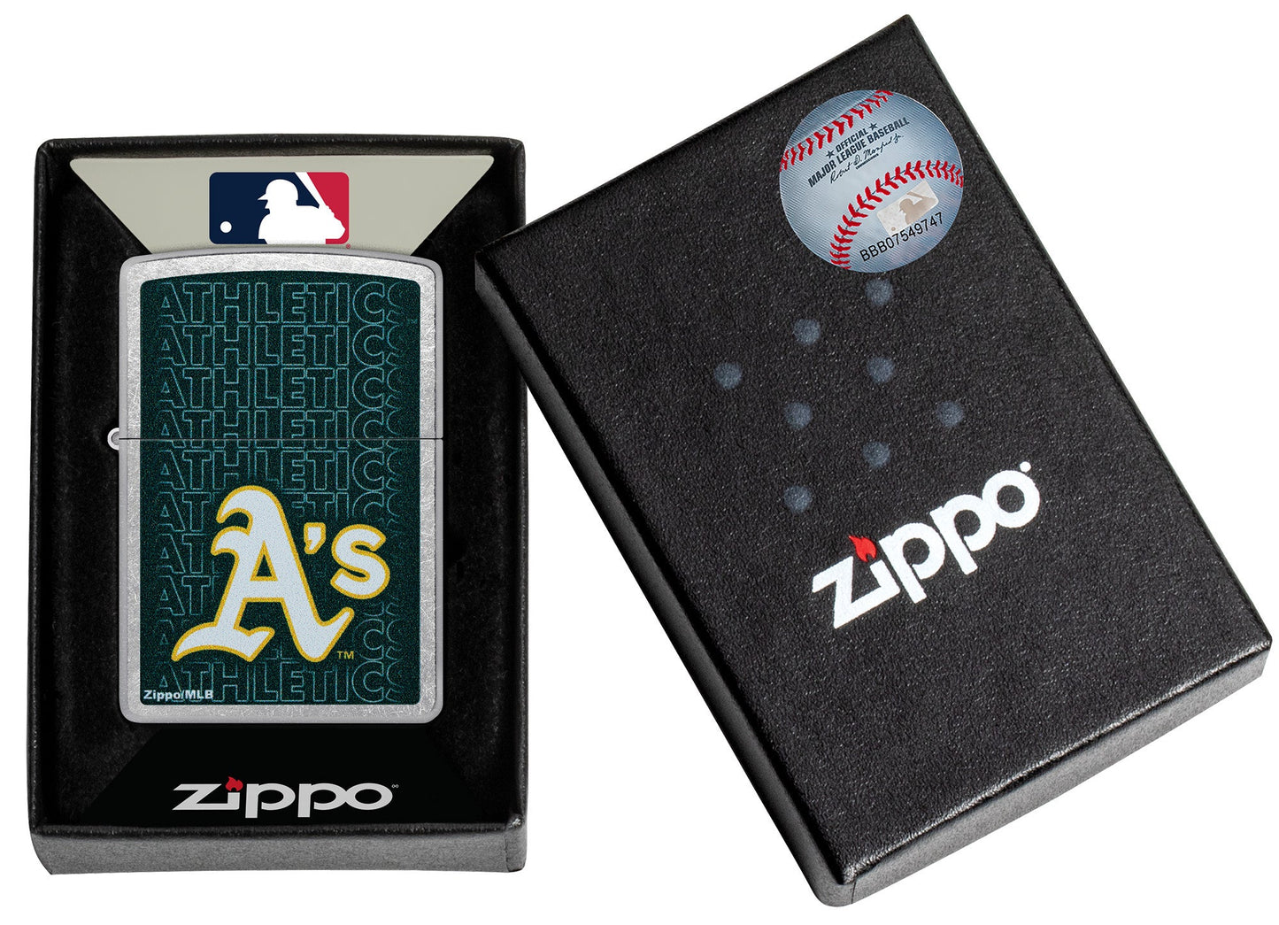 Zippo MLB® Athletics™ Logo Design Street Chrome Windproof Lighter
